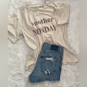 Abercrombie & Fitch High‎ Rise mom shorts.